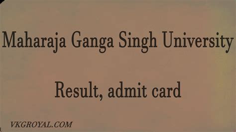 univindia|maharaja ganga singh university admit card.